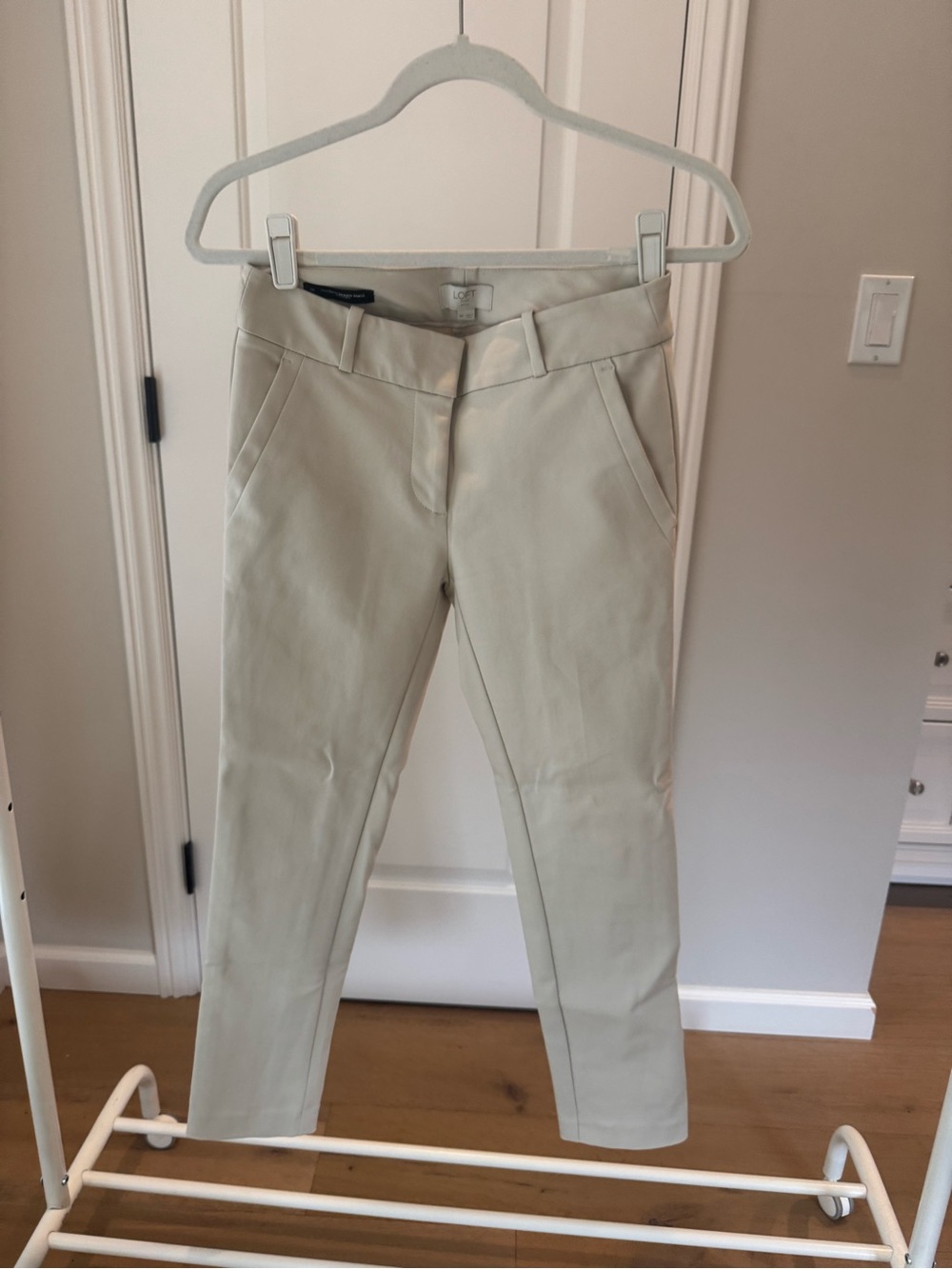 LOFT Light Beige Modern Skinny Ankle Pants